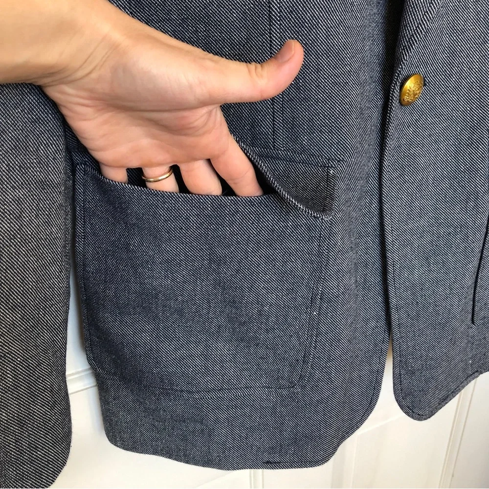 A.L.C. Cotton/Linen Blazer/Jacket Grey Single Button Size 6 - Picture 11 of 16
